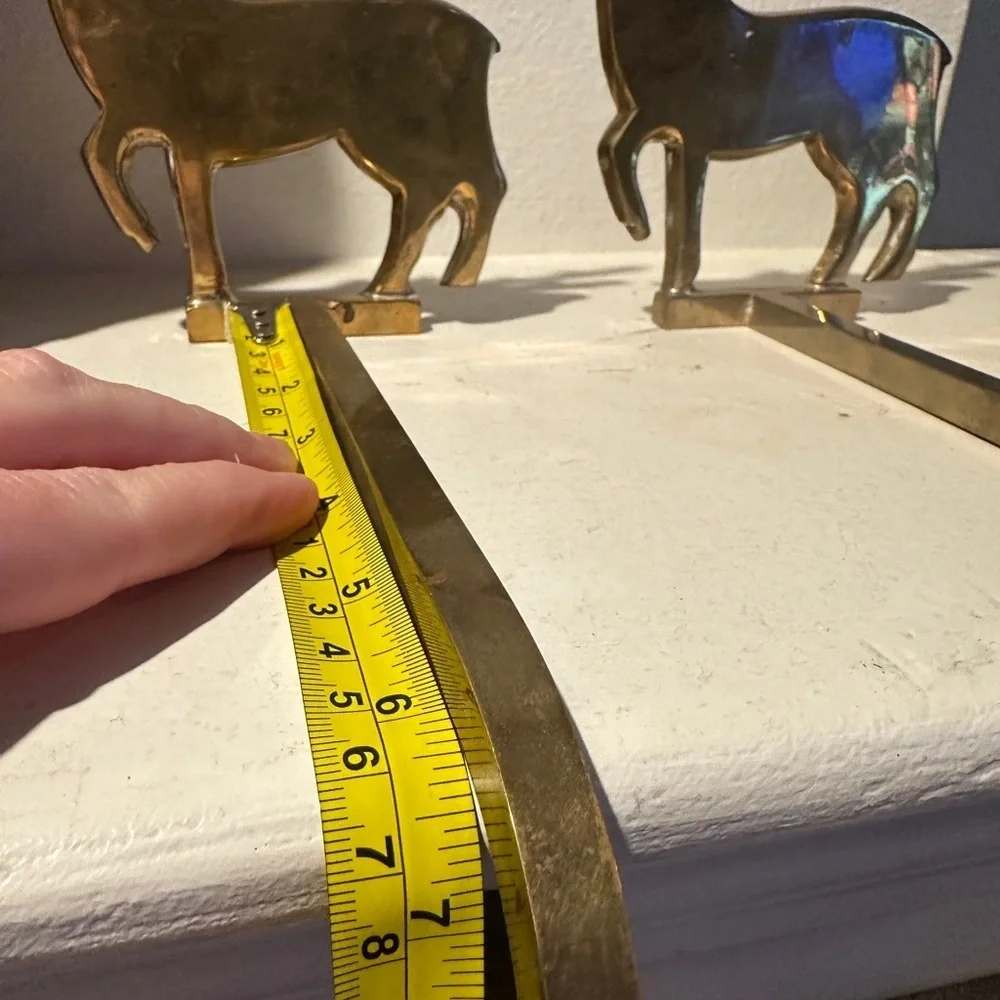 Vintage Brass Gold Reindeer and Sleigh Stocking Hangers for Christmas - Picture 12 of 12